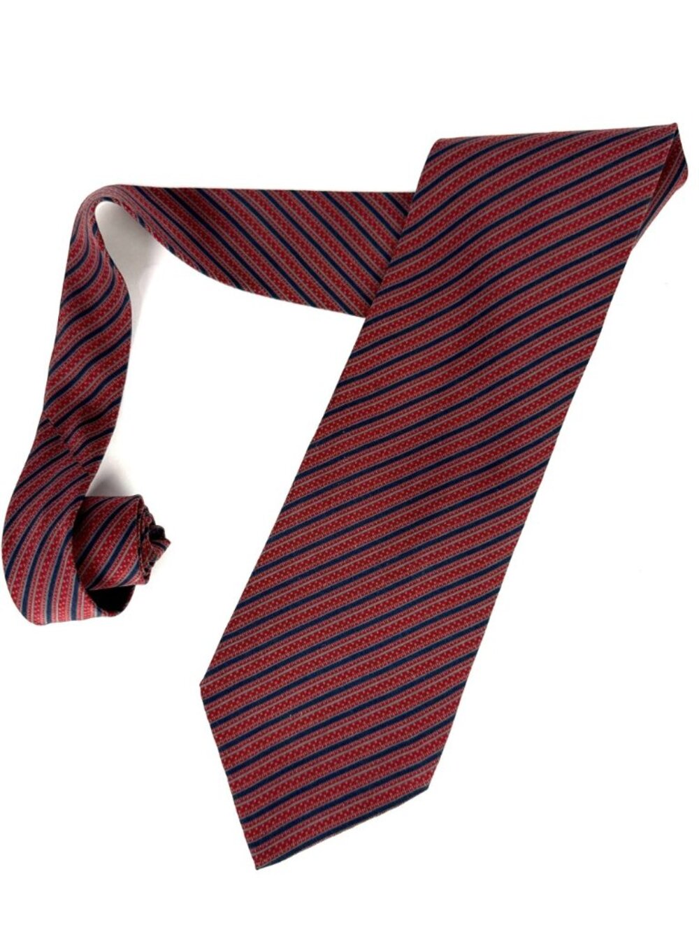 GIORGIO ARMANI‎ Vintage 100% Silk Striped Quiet Luxury Red Blue Mens Tie OS